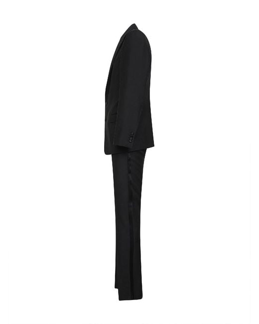 Dolce & Gabbana Black Single-Breasted Tailored Suit for men