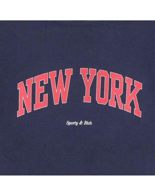 Sporty & Rich Blue New York Ivy T-Shirt for men
