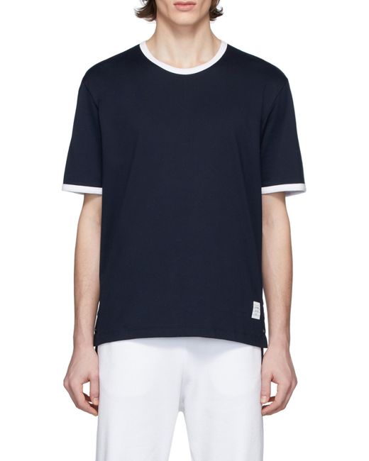 Thom Browne Blue Jersey Ringer T-Shirt for men