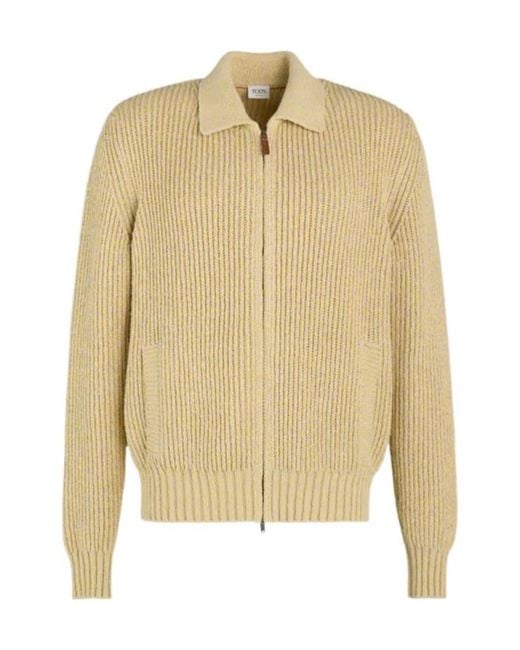 Tod's Brown Long-Sleeved Cardigan for men