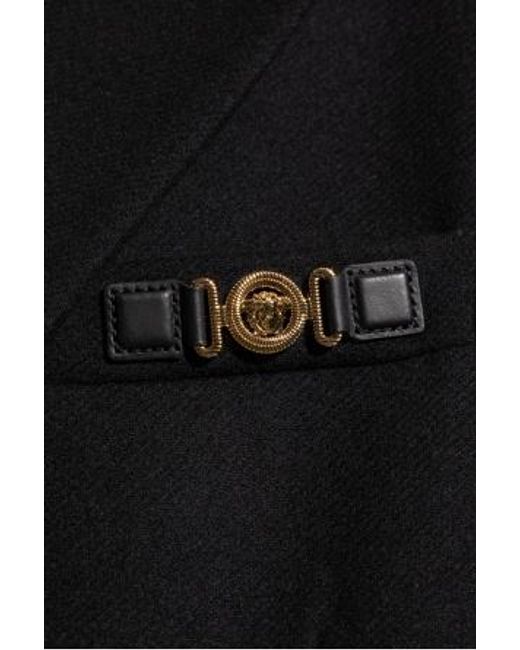 Versace Black Single-Breasted Coat for men
