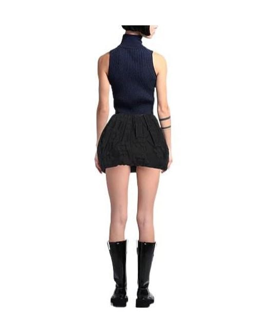 Sportmax Black Solid Balloon Dress