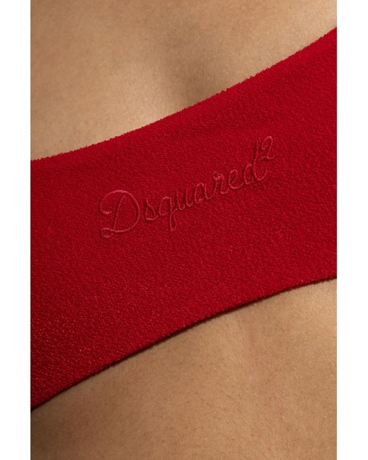 DSquared² Red Backless Bikini Top