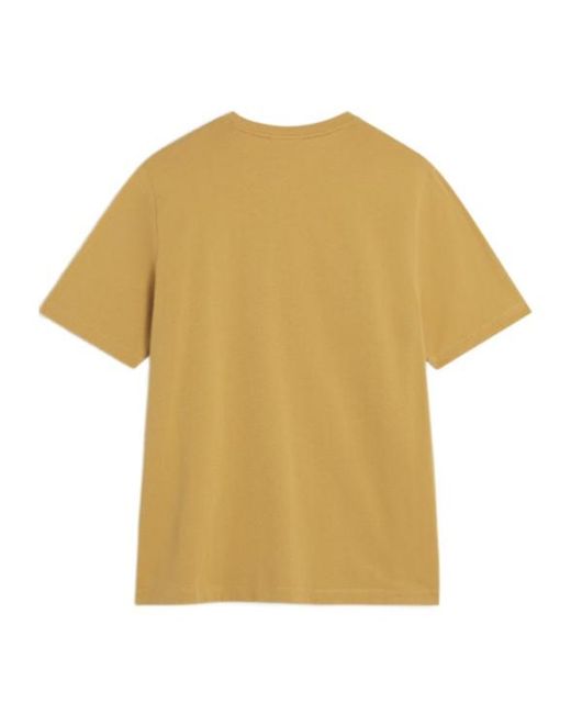 Maison Kitsuné Yellow Maison Kitsuné Chillax Fox Patch Crewneck T-Shirt for men