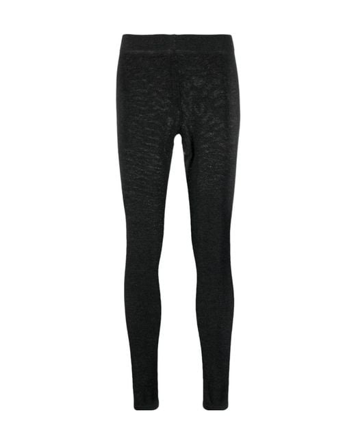 Brunello Cucinelli Black Sheer Cashmere-Blend Leggings