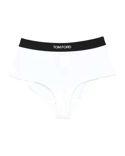 Tom Ford White Logo-Waistband Stretched Briefs