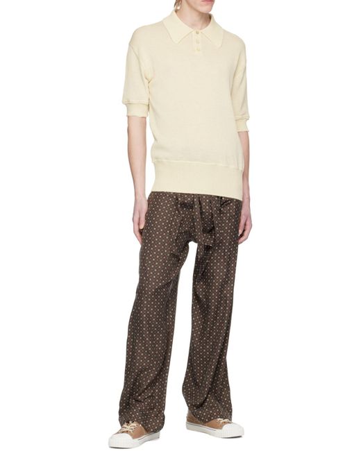 Maison Margiela White Knit Polo Shirt for men