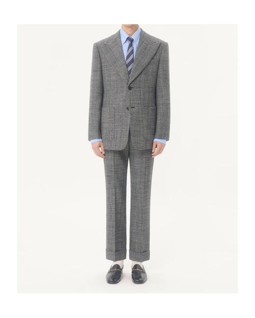 Valentino Gray Single-Breasted Mouliné Wool Jacket for men