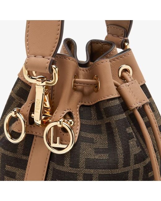 Fendi Brown Mon Tresor Ff Jacquard Bucket Bag