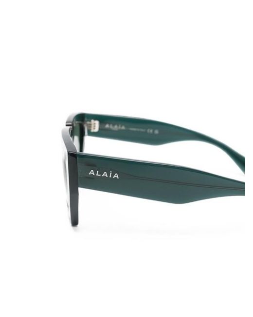 Alaïa Green Alaïa Geometric Frame Sunglasses