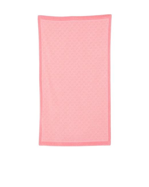 Gucci Pink Gg Terrycloth Jacquard Beach Towel