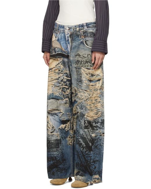 Acne Blue Wide-Leg Jeans for men