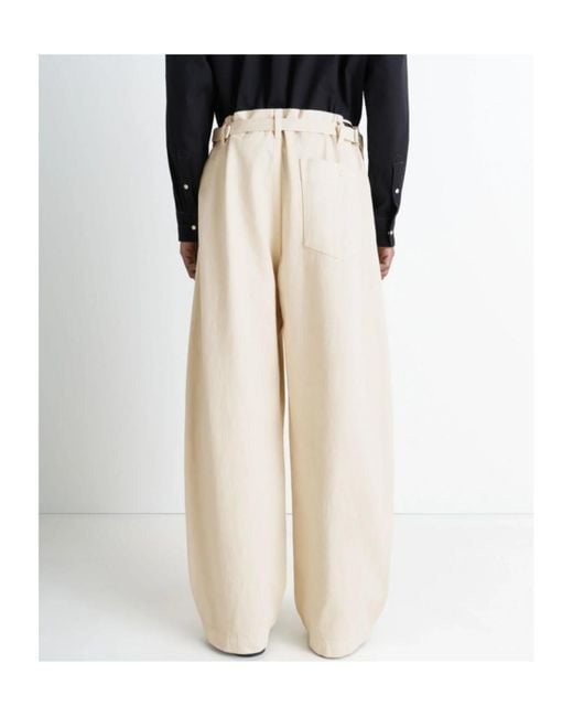 Lemaire White Wide-Leg Trousers for men