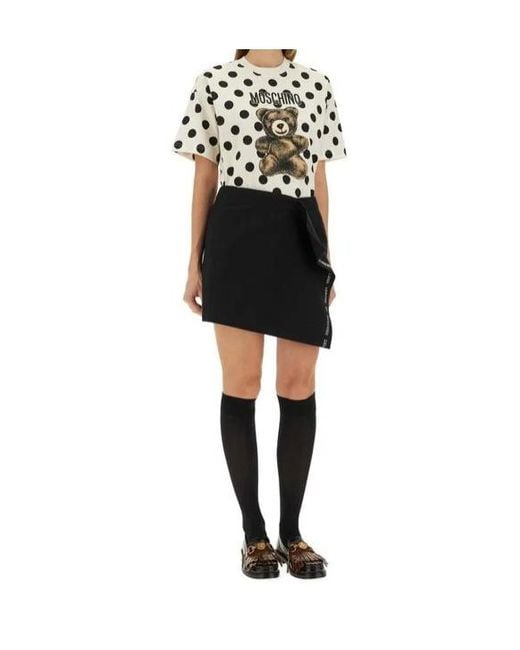Moschino Black Logo Printed Skirt