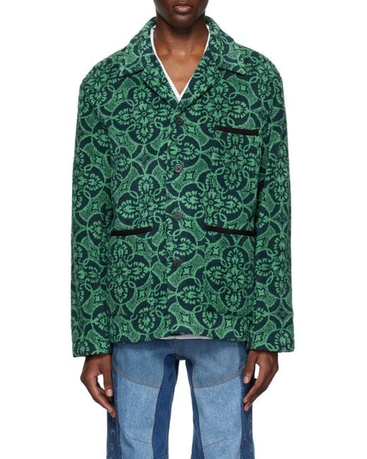MARINE SERRE Green Long-Sleeved Casual Jacket for men