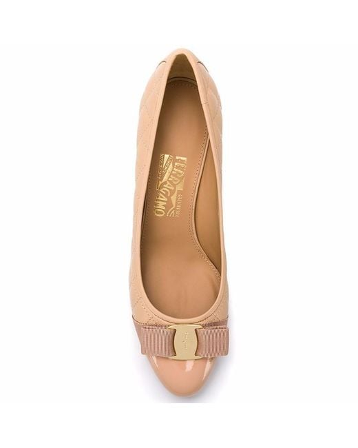 Ferragamo Natural Quilted Plaid High Heels