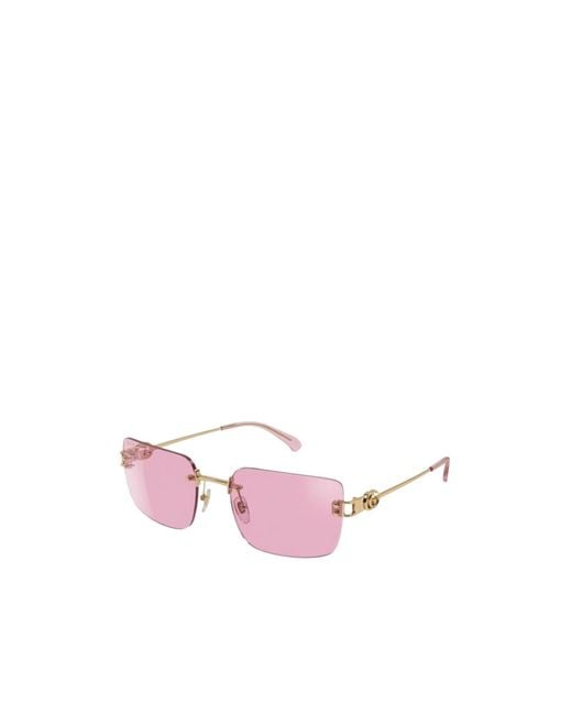 Gucci Pink Eyewear Rectangular Frame Sunglasses