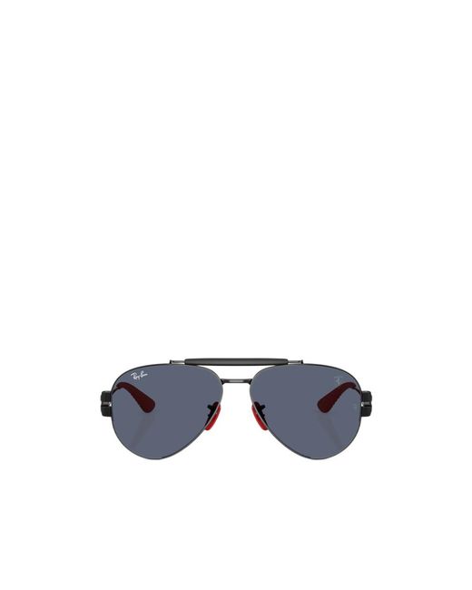 Ray-Ban Blue X Scuderia Ferrari Metal-Frame Pilot Sunglasses for men