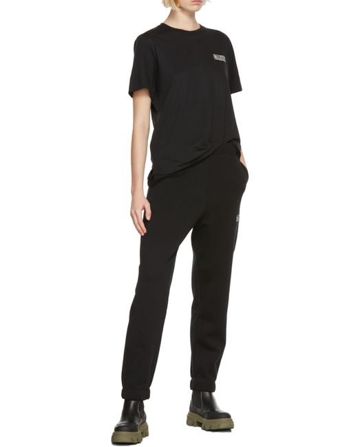 Ganni Black Logo Embroidered Elasticated Waistband Sweatpants