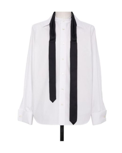 Sacai White Tie-Detail Shirt for men