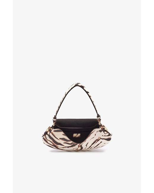 Ganni Gray B-Kat Printed Shoulder Bag