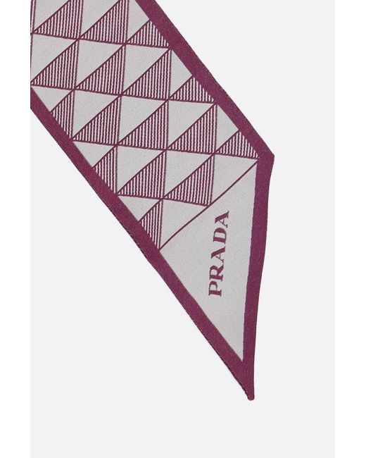 Prada Red Pattern-Printed Scarf