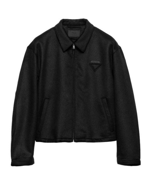 Prada Black Wool And Cashmere Blouson Jacket for men