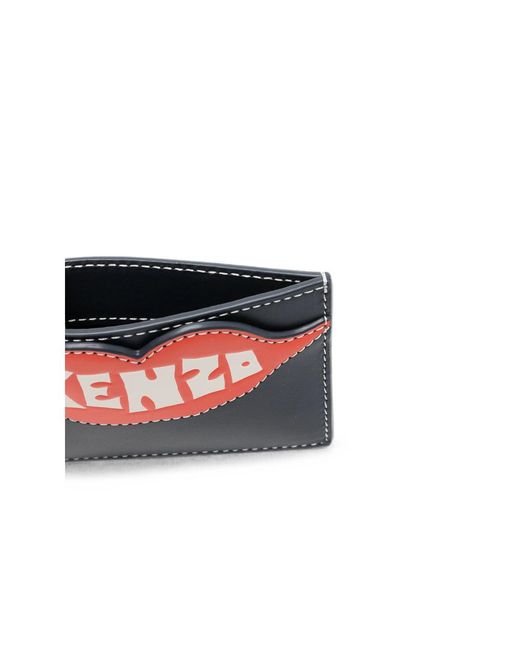 KENZO Red Graphic-Print Card Holder for men