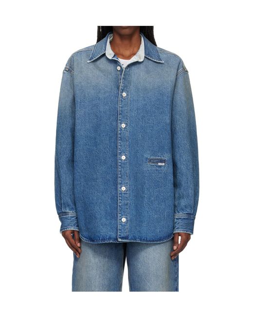 MM6 by Maison Margiela Blue Long-Sleeved Denim Shirt