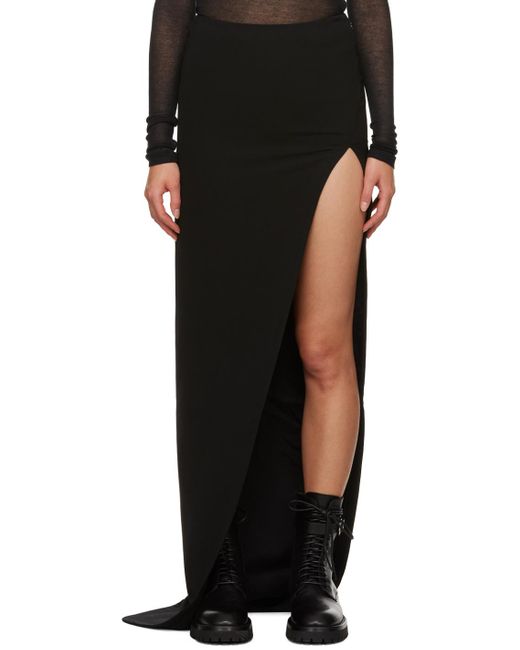 Ann Demeulemeester Black Janita Asymmetrical Front Split Skirt