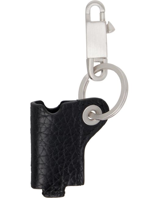 Rick Owens White Leather Keyring for men