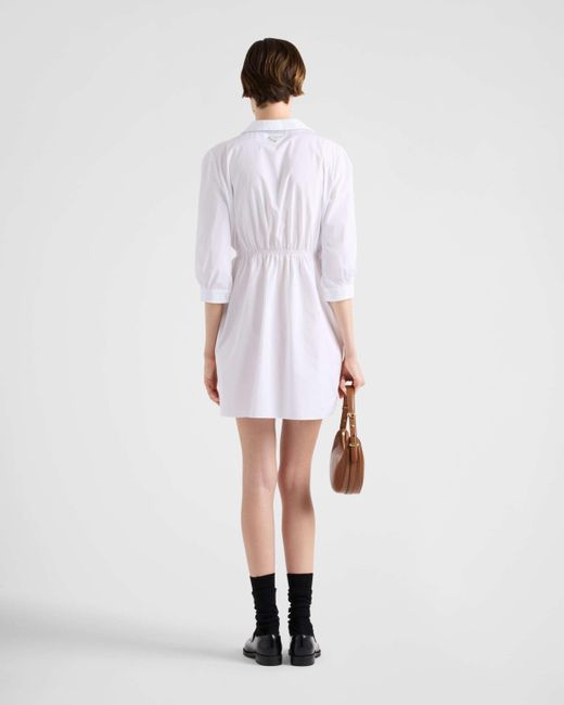 Prada White Belted Shirt Dress