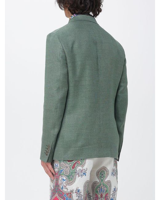 Etro Green Single-Breasted Jacket for men