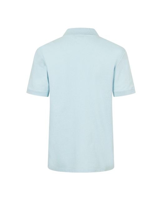 McQueen Blue Casual Polo Shirt With Embroidered Logo for men