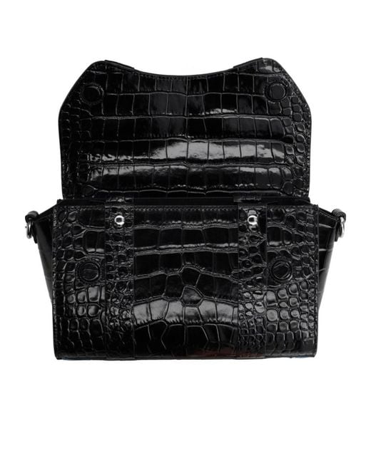 Vivienne Westwood Black Textured Flap Crossbody Bag