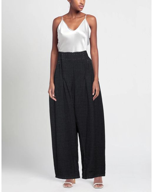 Maison Margiela Blue Solid Flannel Pants