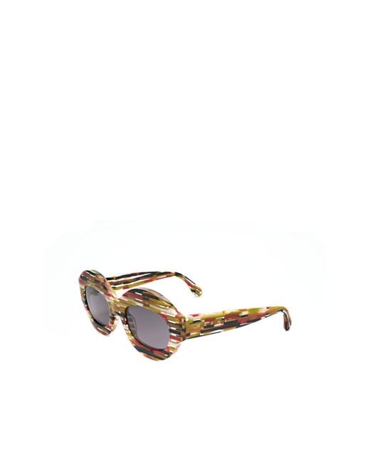 Marni White Geometric Frame Sunglasses for men