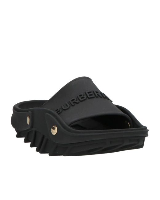 Burberry Black Simple Plastic Slippers