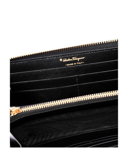 Ferragamo Blue Bow Details Logo Wallet