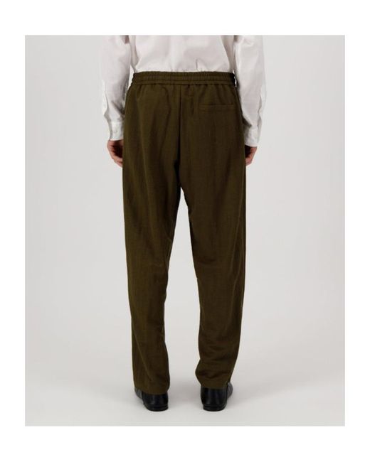 Harris Wharf London Green Comfort Trousers Rayon for men