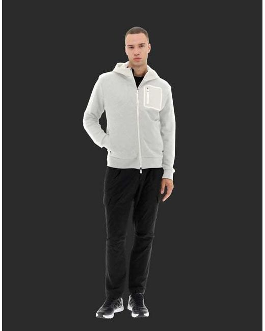 Herno White Logo-Patch Zip-Up Hooded Jacket for men
