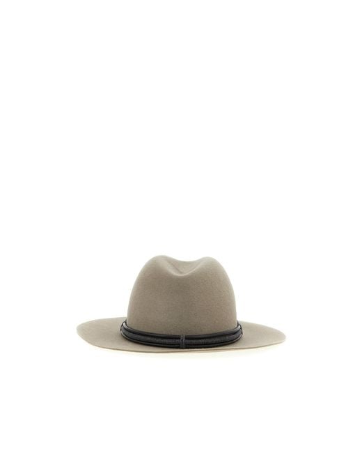 Brunello Cucinelli Multicolor Embellished Band Fedora
