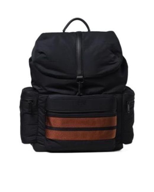 Zegna Black Flap Backpack for men
