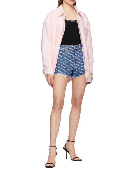 Alexander Wang Blue Bite Logo Shorts