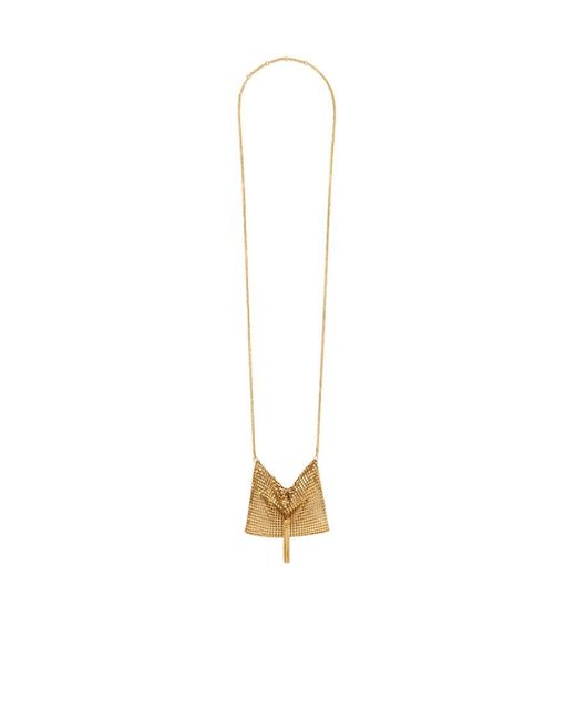 Céline White Triomphe Folk Pouch Necklace
