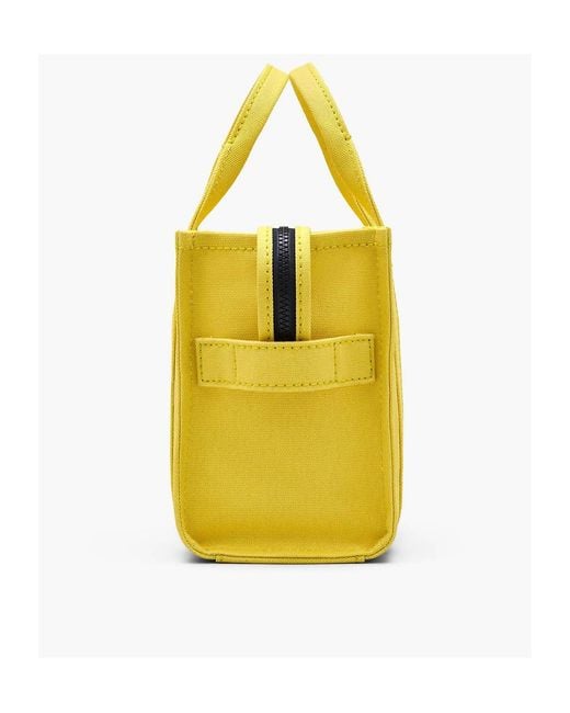 Marc Jacobs Yellow Logo Printed Zip-Up Small Tote Bag