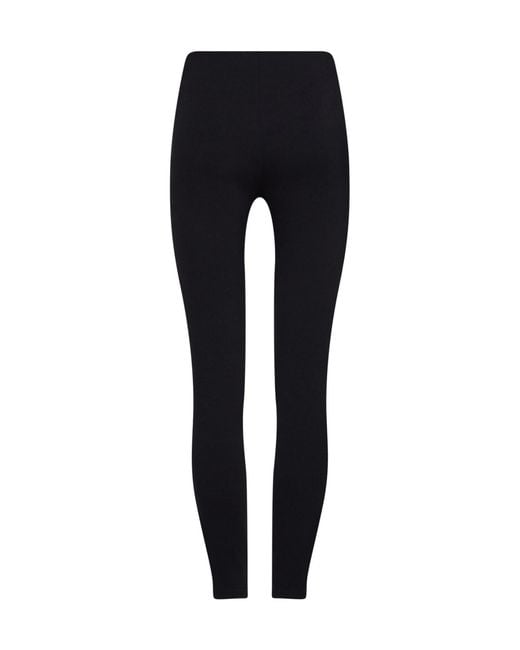 Wolford Black Leather-Paneled Leggings