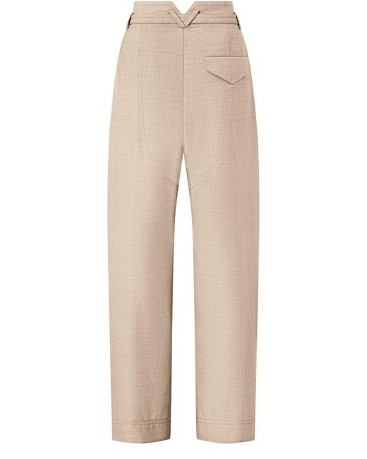 Bottega Veneta Natural Pleated Casual Trousers