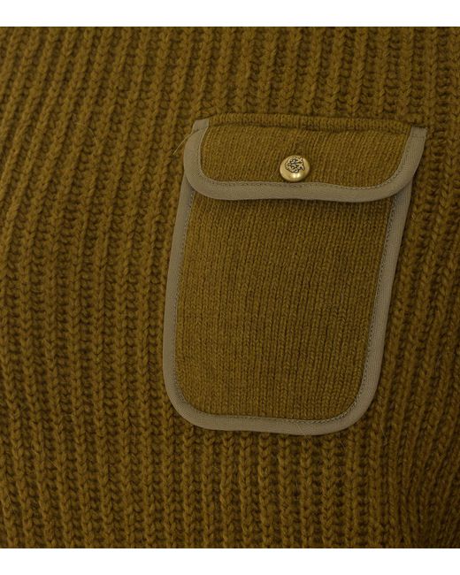Pinko Green Chest Pocket Ribbed Sweater