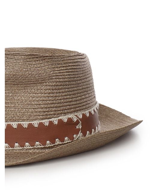 Eleventy Multicolor Contrast Trim Hat for men